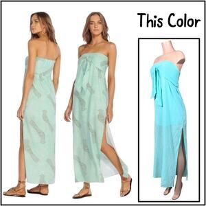 Vix by Paula HERMANNY Passaro Tess Cover Up Dress in Tiffany Blue SZ L $198